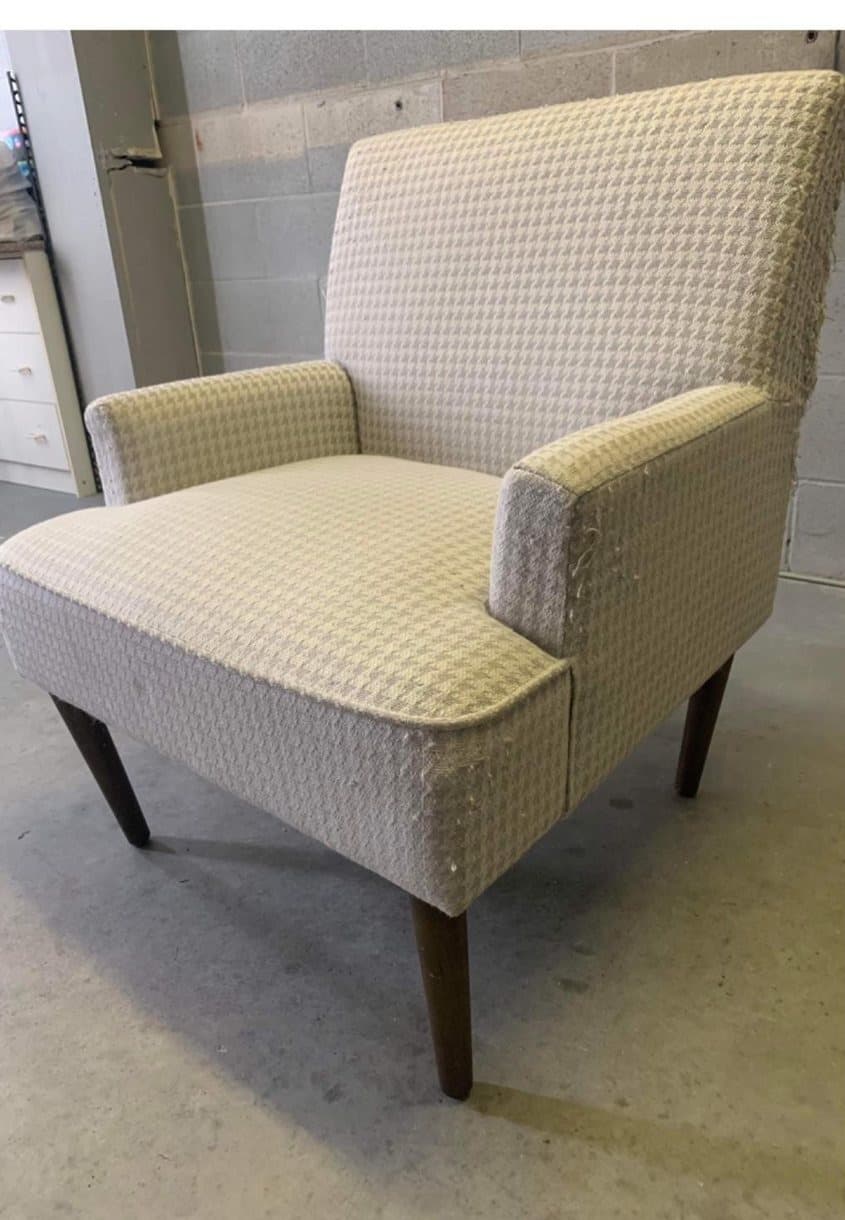 Houndstooth armchair — before
